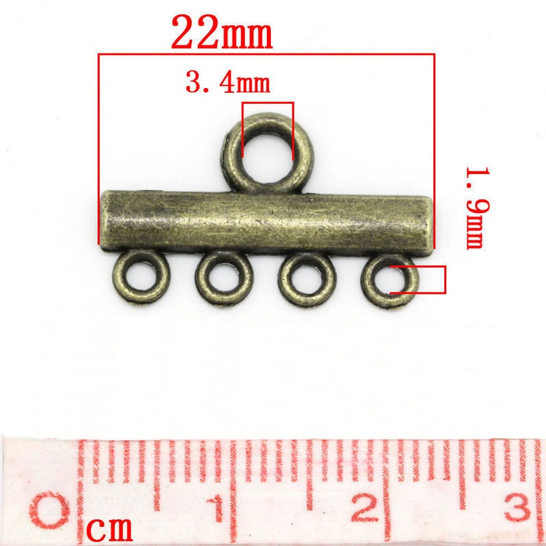 3 connecteurs pendentifs 22 X 13 mm bronze antique image 3