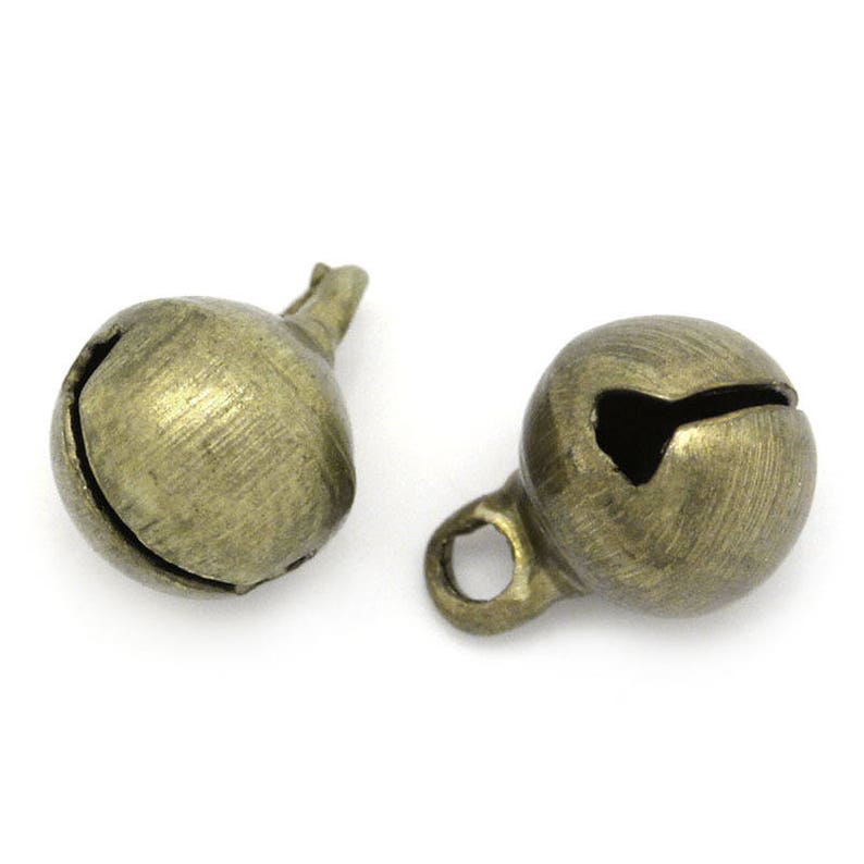 Set of 20 bronze bell charms 6 x 9 mm or 13 x 10 mm image 2