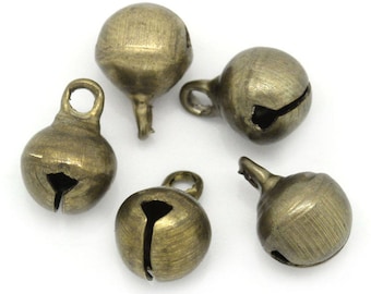 Set of 20 bronze bell charms 6 x 9 mm or 13 x 10 mm