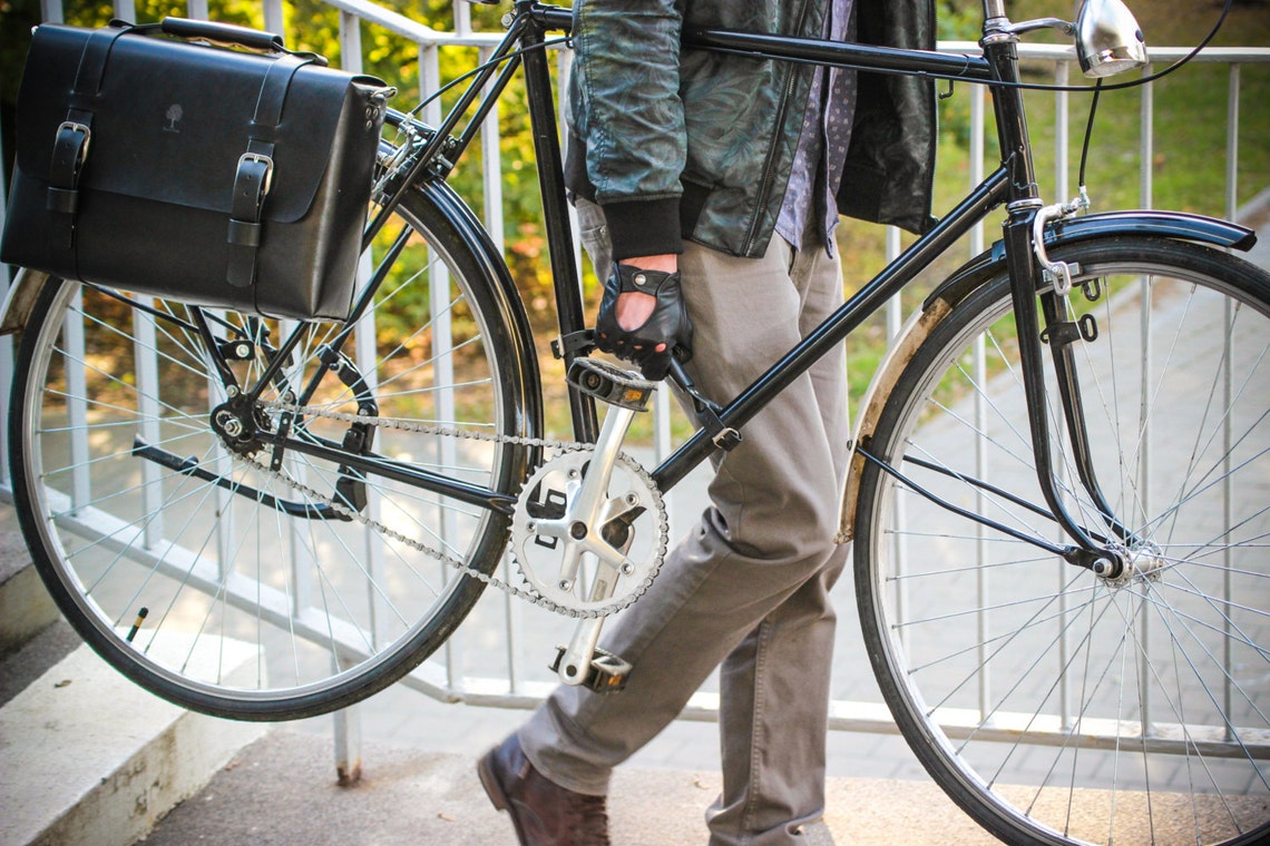 leather bike handles