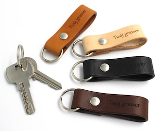 Leather keyfob with YOUR ENGRAVING, custom keychain your text, personalized leather keychain, anniversary gift