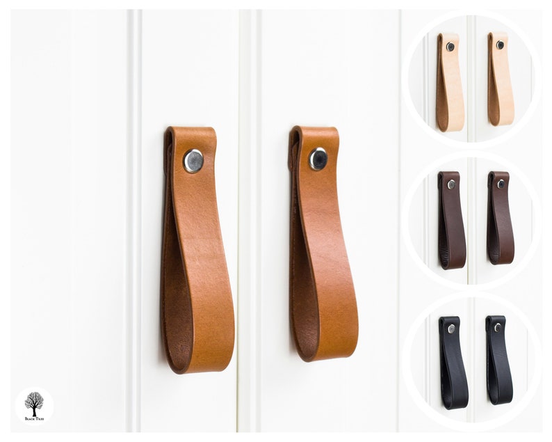 Leather Handles No.007 PREMIUM Leather Drawer Pulls Leather Etsy
