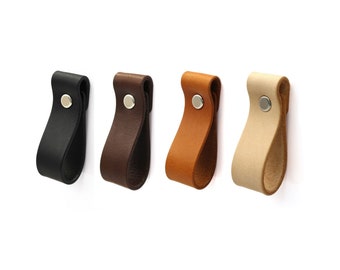 Leather Knobs, Leather Pulls, Leather handles, Cupboard Handles, Wardrobe handles, knob pulls 6G25