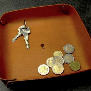 Leather organizer, leather valet tray, desk organizer, catch all tray