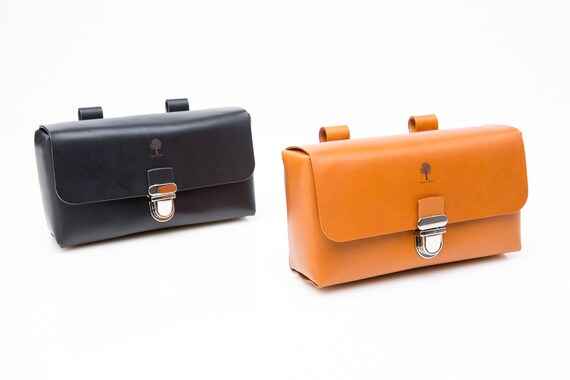 Borsellino Sottosella Per Bici In Pelle - Nero, Manufatto A Mano, Porta Attrezzi E Chiavi - Foto 5