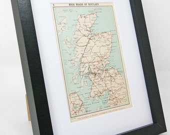 North Devon Antique road map Barnstaple Bideford maps Framed 1920s Gift home decor World
