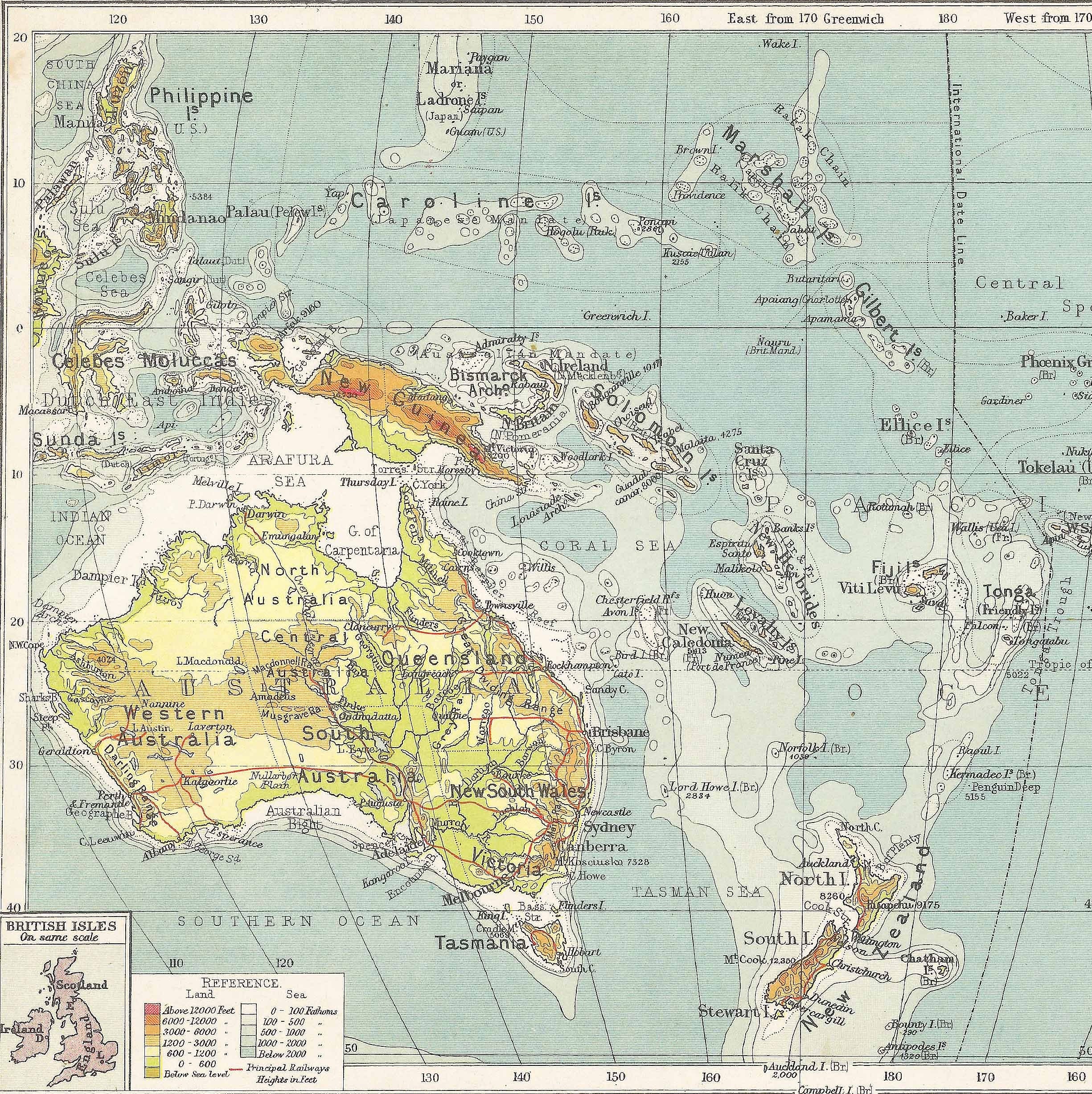 オセアニア オーストラリア ヴィンテージ マップ 1930 年代の旅行地図