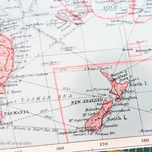 Pacific Ocean Antique Map 1920 Australia Hawaii large Political map Art Historical antiques lithograph wall art Historic Travel