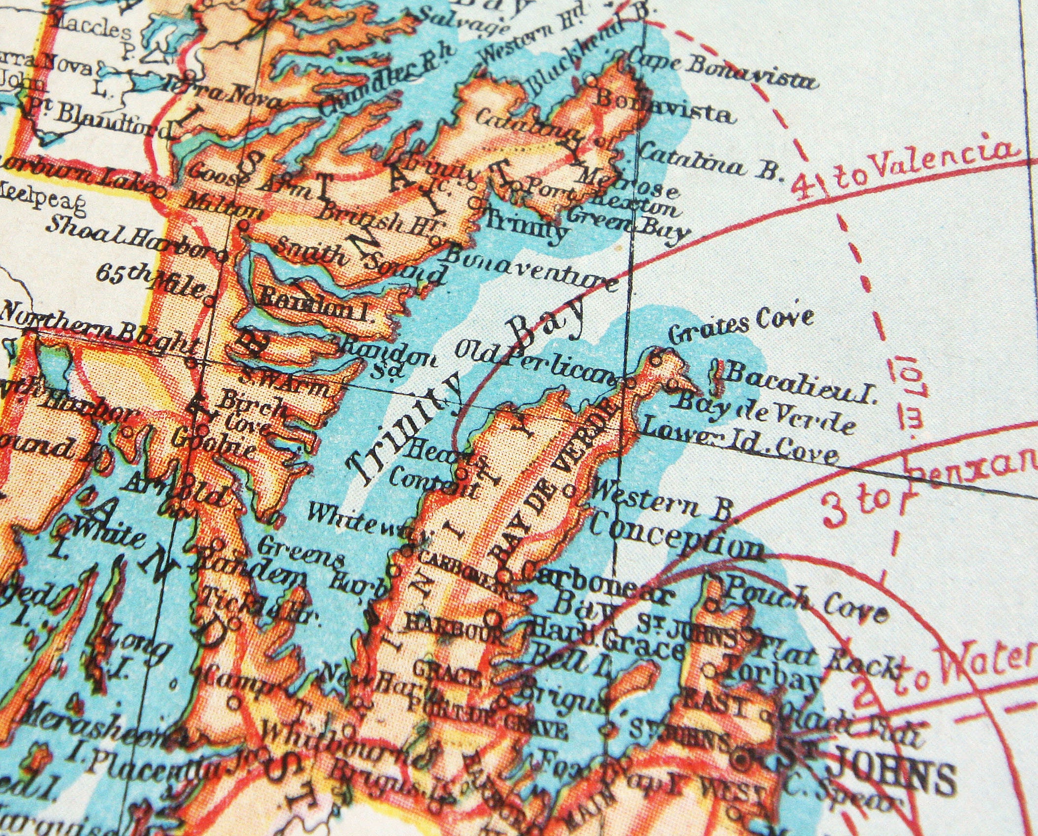 Newfoundland St Johns Antique City Map 1920s Large Gifting Old Antiques ...