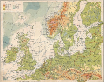 1906 年のイギリス諸島のアンティーク地図、グレート ブリテンおよび