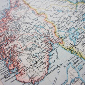 Antique map Norway Sweden & the Baltic 1890 gifting old antiques classical history
