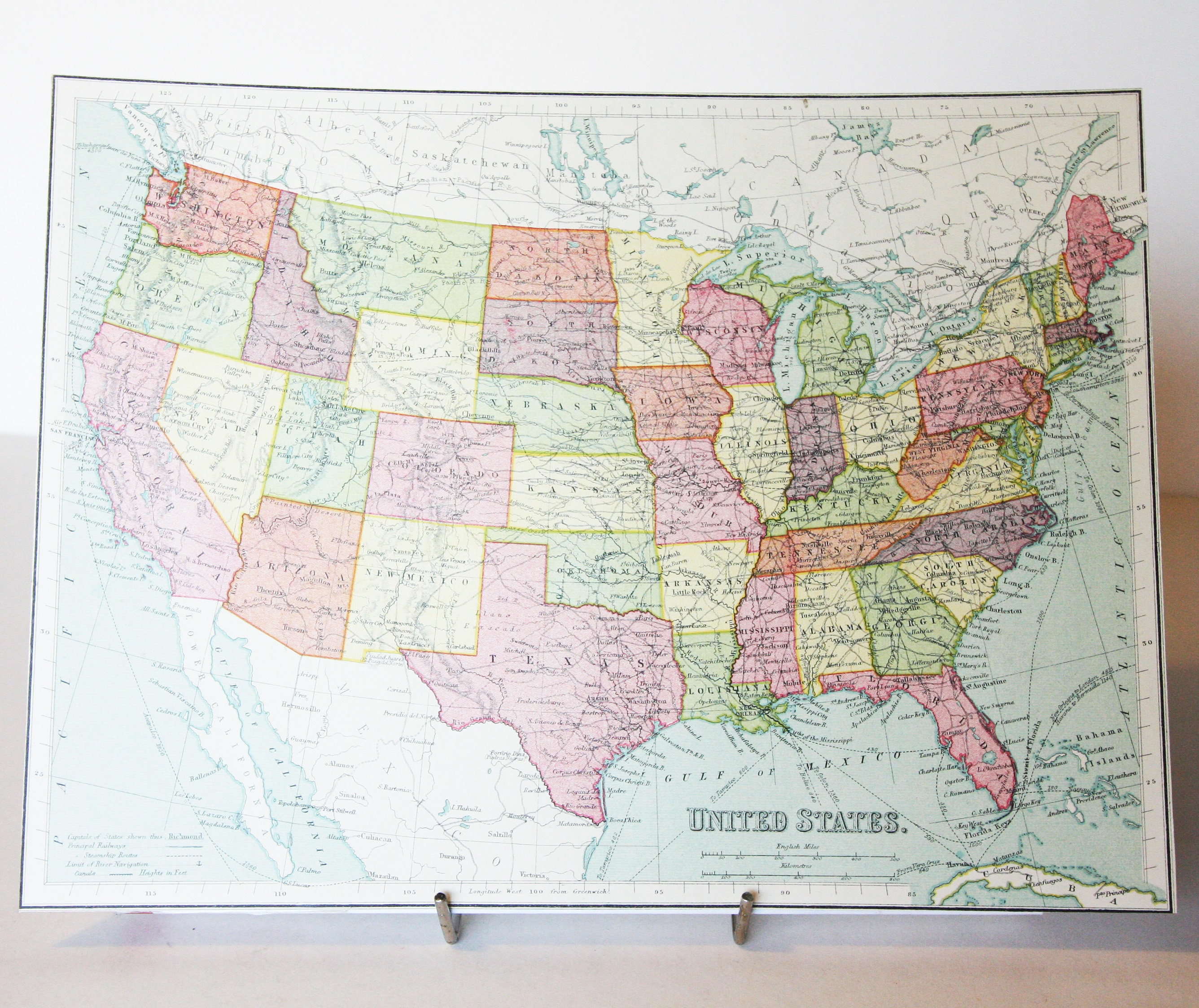 United States Large Map Travel Adventure Maps for Home Decor USA North ...