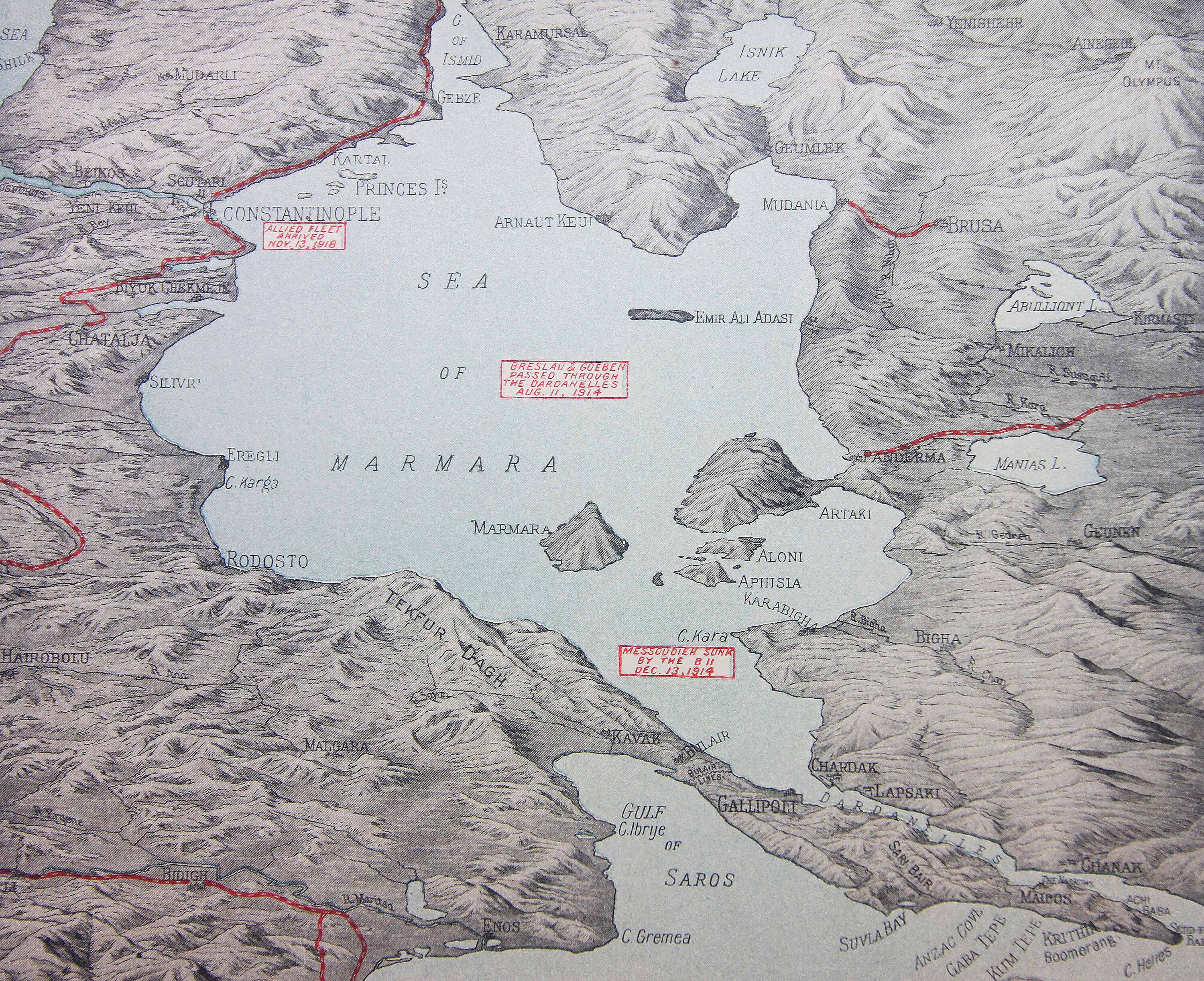 Pld Map First World War Antique Map Gallipoli Battlefields Political Maps ...