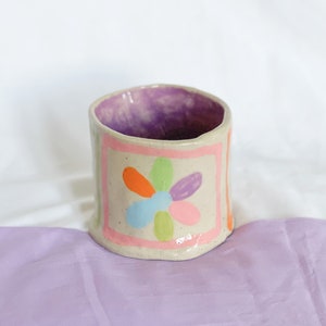 Handmade Flower Power Floral Pot/Planter Ceramic Pot image 1