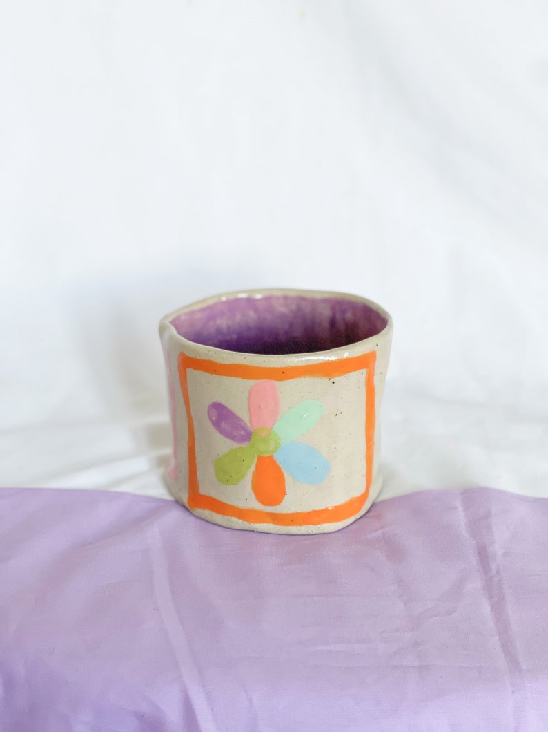 Handmade Flower Power Floral Pot/Planter Ceramic Pot image 3