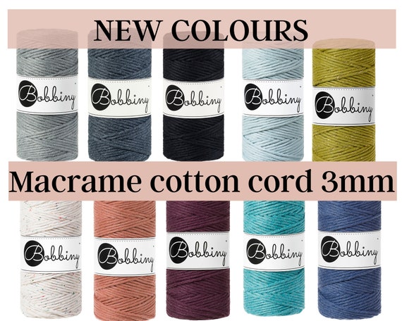 SALE Bobbiny Macrame Cord Regular 3mm High Quality Cotton Cord Make Your  Own Makrame Cotton Cord yarn 100m 