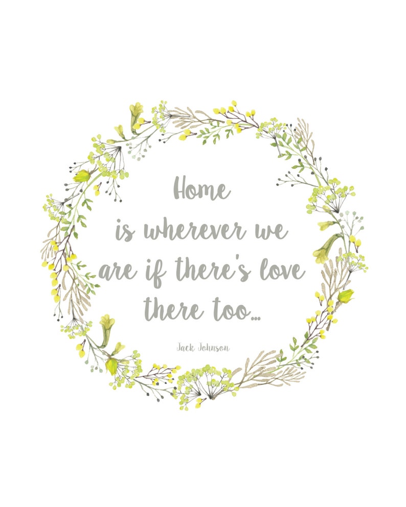 Home is wherever we are if there's love there too digital print 8x10 inch instant download Wall Art Home Decor Jack Johnson image 2