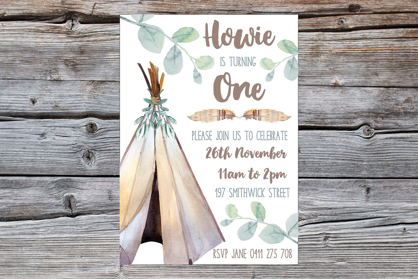 First Birthday Invitation Boy Neutral Printable 6x4 Etsy Australia