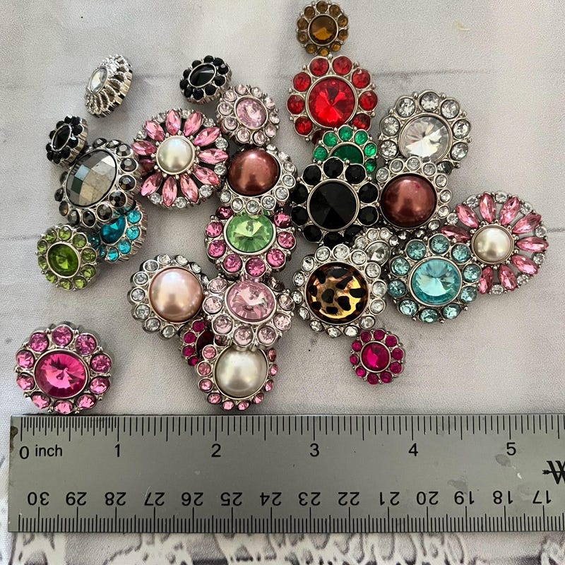 Rhinestone Buttons - Etsy