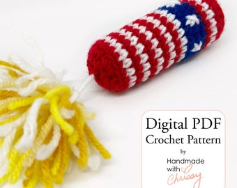 Patriotic Crochet Pattern: Stars and Stripes Firecracker Plush (Digital PDF Download)
