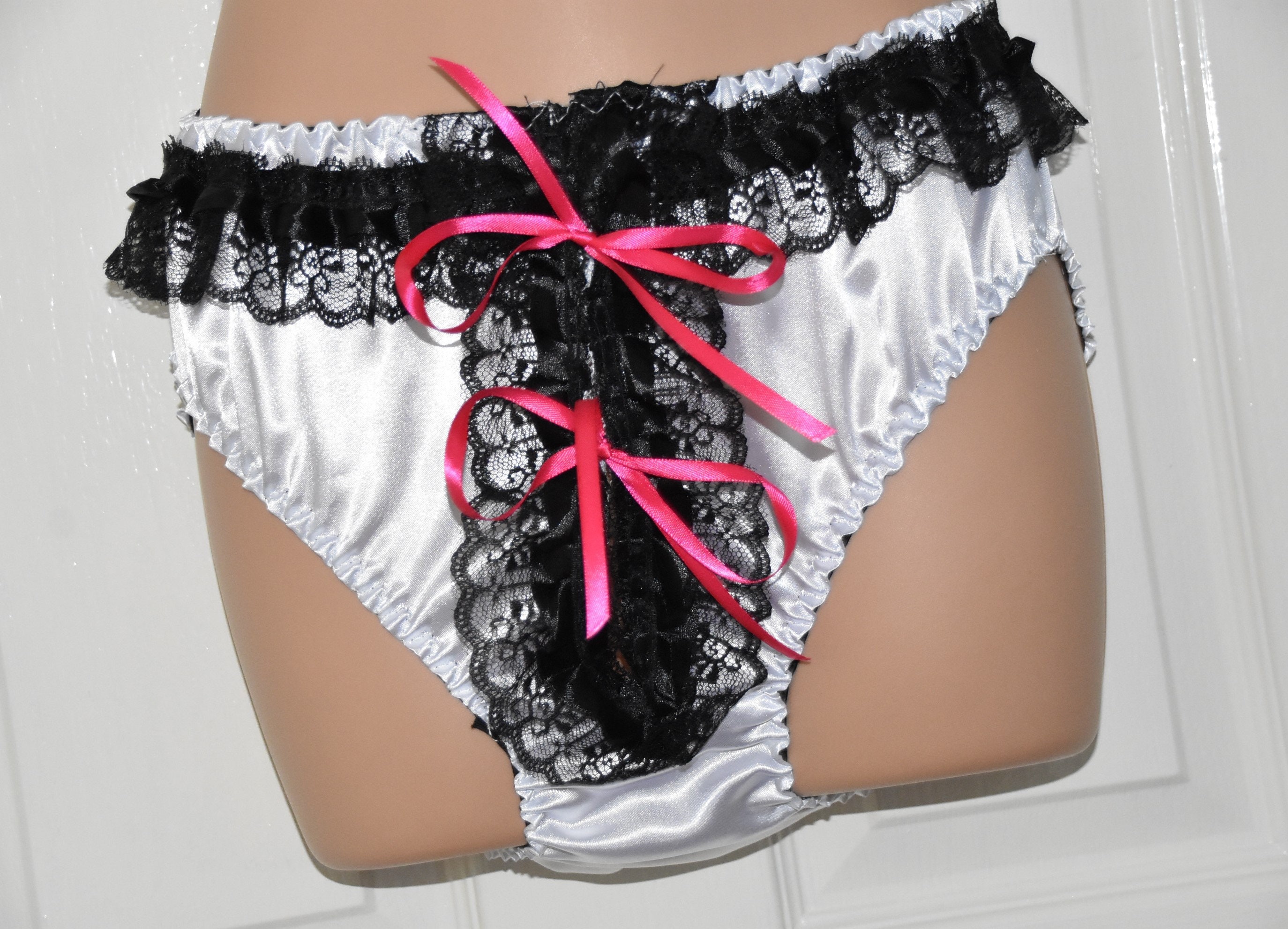 Sissy Lingerie Soft satin big silky panties Blue lovely silky everyday sissy wear to 38 waist