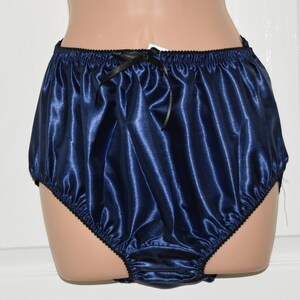 Sissy Lingerie Soft satin big silky panties Blue lovely silky everyday sissy wear to 38 waist