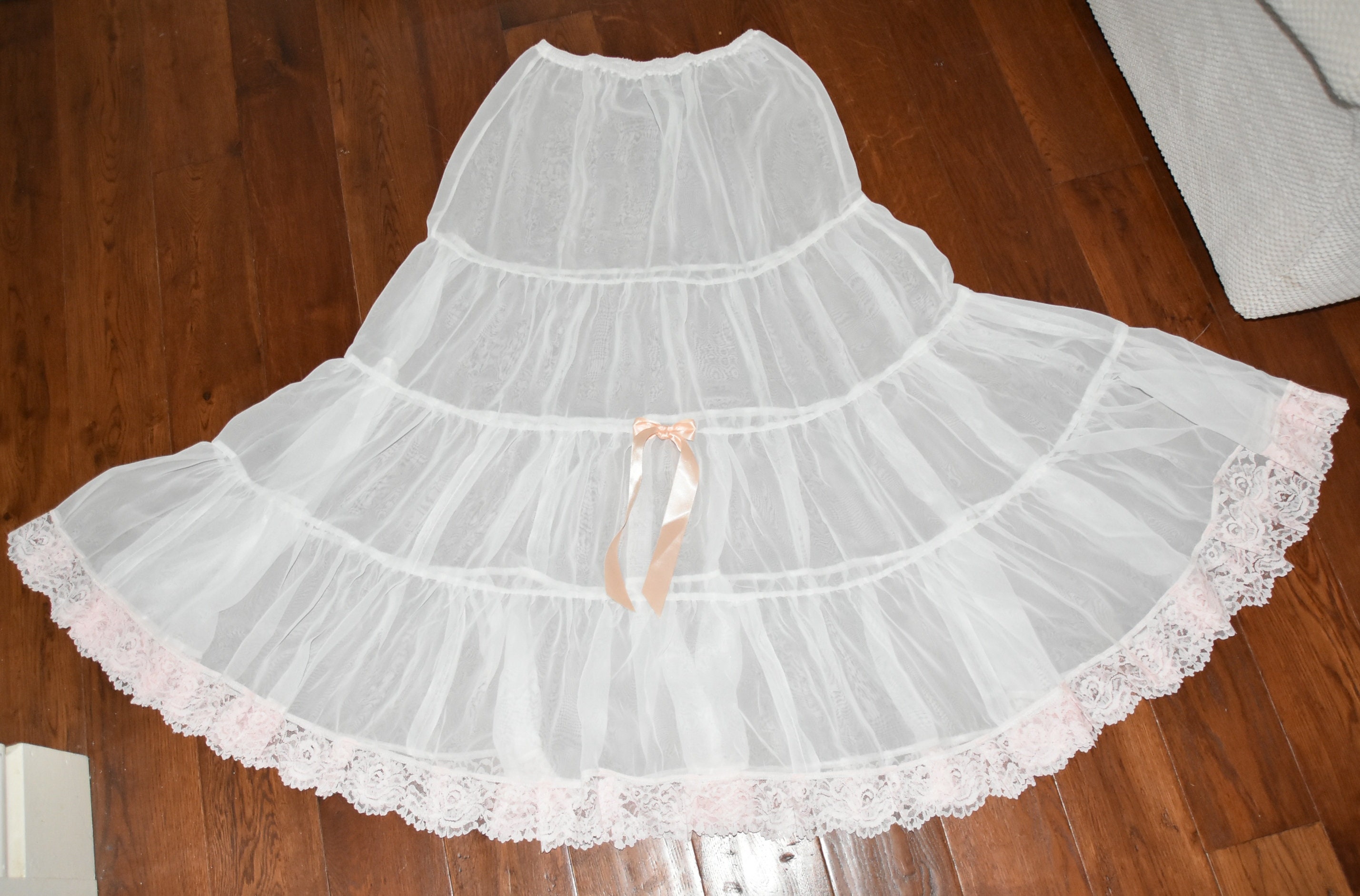 sweeping sheer chiffon petticoat wonderful lounging Etsy
