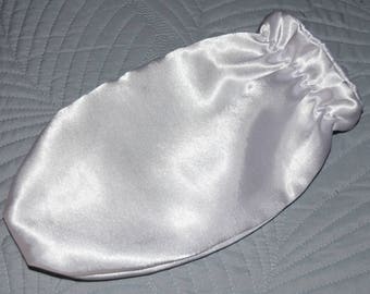 Double satin mitten in white, Sissy Lingerie