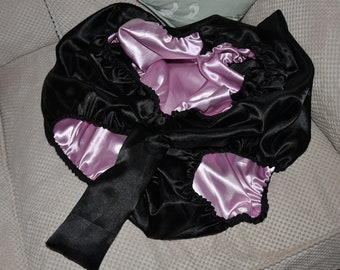 Double satin w!lly sleeve teddy rompers, soft satin all-in-one teddy, Sissy Lingerie SSX