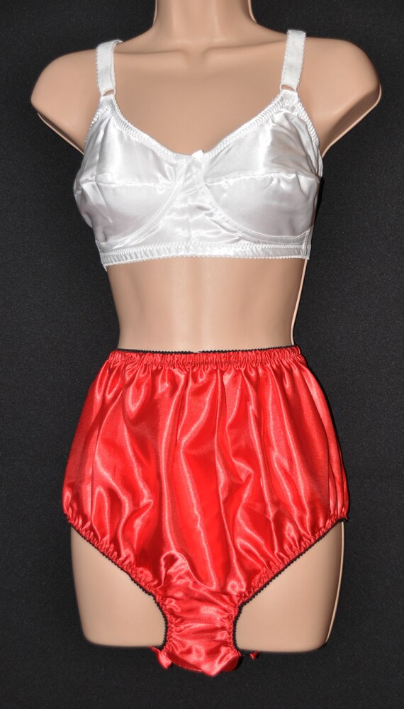 Sissy Lingerie Soft satin big silky panties Blue lovely silky everyday sissy wear to 38 waist