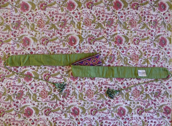 Vintage indian raw silk belt size L Shrujan embro… - image 6