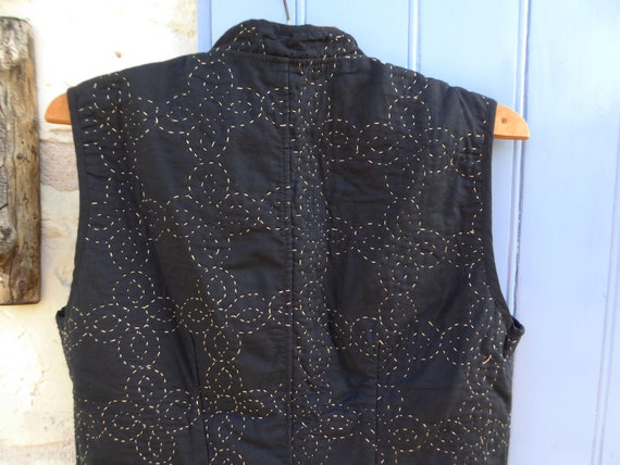 Vintage indian quilted waistcoat jacket Anokhi hi… - image 8