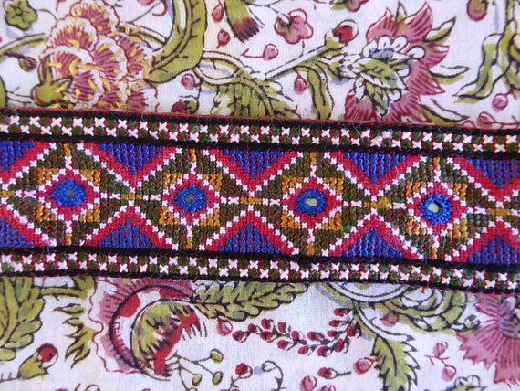 Vintage indian raw silk belt size L Shrujan embro… - image 4