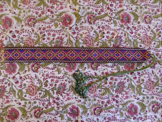 Vintage indian raw silk belt size L Shrujan embro… - image 3