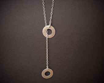 Sterling silver lariat style necklace