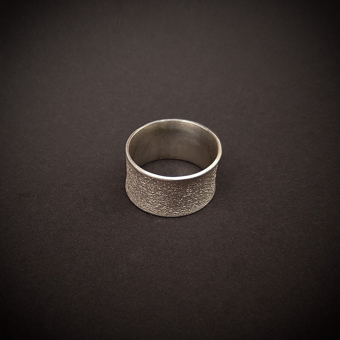 Sterling Silver Ring With Fused Silver Dust Texture - Etsy UK