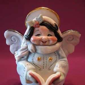 Christmas Winter Snow Angel,  Allyson Nagel, Porcelain Original Figurines