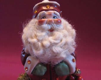 Woodland Santa, St. Nick, Father Christmas, Allyson Nagel - A.N. Original Designs -- Porcelain Figurines -- Winter Holiday Christmas