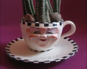Coffee Grounds, Coffee Cup Planter, Porcelain, Allyson Nagel Original Design
