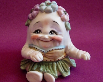 ¡Egg-loha! Hawái, bailarina de hula, Aloha -- Allyson Nagel - A.N. Original Designs -- Figuritas de porcelana de Humpty Dumpty
