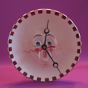 Kitchen Meal Time Face Clock -- Allyson Nagel - A.N. Original Designs -- Porcelain Retro Design