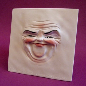 Porcelain Art Tile, Ceramic Tile, Kitsch, Portrait, Sculpture,  Allyson Nagel Original Designs