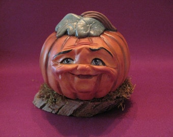 Large Round Pumpkin -- Allyson Nagel - A.N. Original Porcelain Designs -- Halloween Fall Autumn Decor