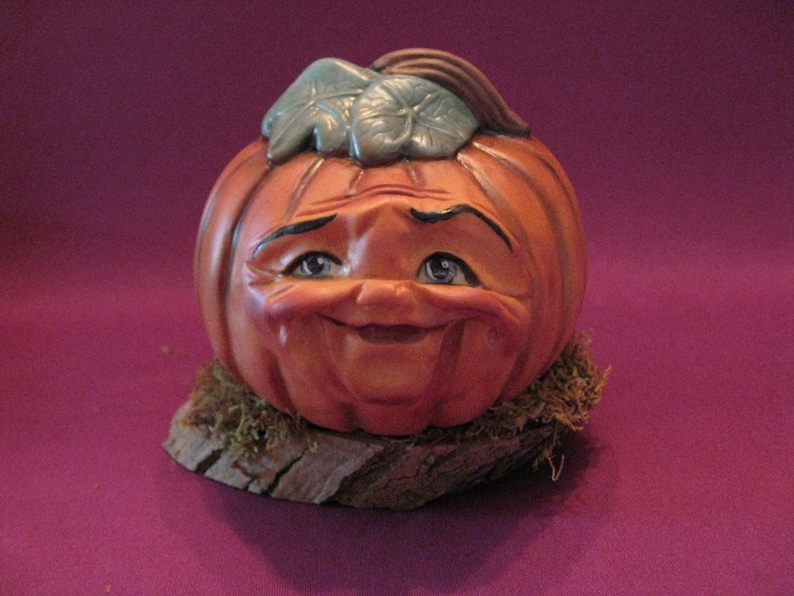 Large Round Pumpkin Allyson Nagel A.N. Original Porcelain Designs Halloween Fall Autumn Decor image 1