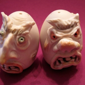 Monster Rotten Eggs Porcelain Salt and Pepper Shaker, S&P, Allyson Nagel Original Designs image 4