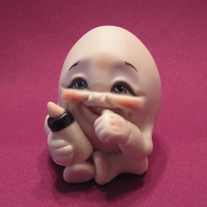 Baby Egg Holding Bottle Great For Nursery Decor! -- Allyson Nagel - A.N. Original Designs -- Humpty Dumpty Porcelain Figurines