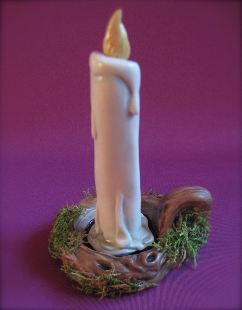 Porcelain Anthropomorphic Halloween Candlestick, Allyson Nagel Original Design image 3