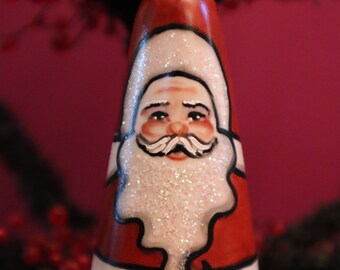 Santa Claus, St Nick, Holiday Ornament -- Allyson Nagel - A.N. Original Designs -- Porcelain Christmas Ornaments