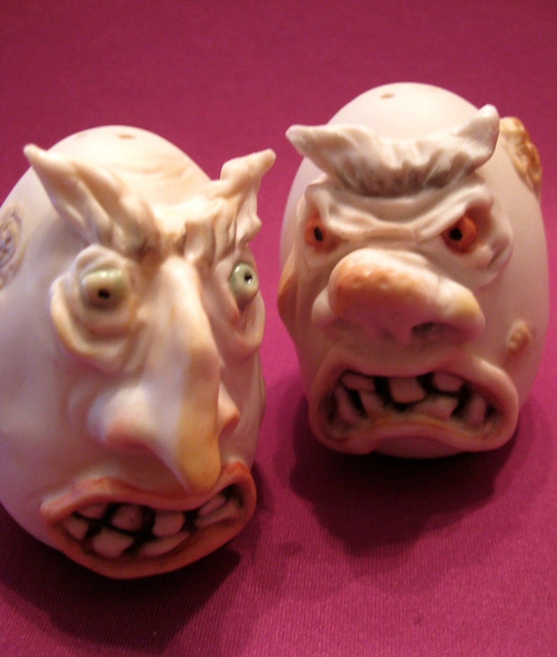 Monster Rotten Eggs Porcelain Salt and Pepper Shaker, S&P, Allyson Nagel Original Designs image 3