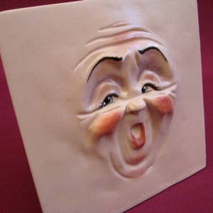 Porcelain Art Tile, Ceramic Tile, Kitsch, Portrait, Sculpture,  Allyson Nagel Original Designs